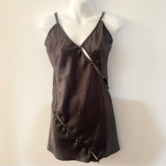 La Vie En Rose button cutout silky slip dress - Picture 1 of 4